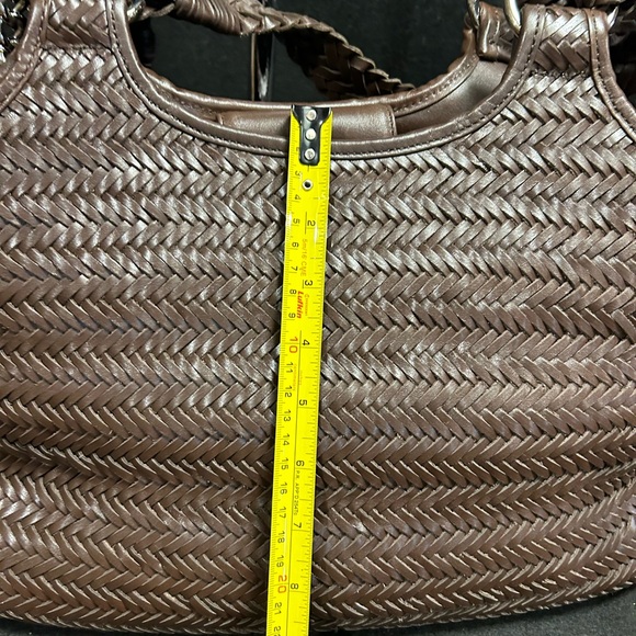 Donald J Pliner  Brown Woven Leather Purse Handbag - Picture 9 of 9